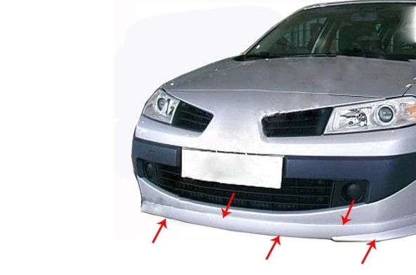 Renault Megane 2 için Ön Tampon Altı (Facelift) Fiber 2003-2008
