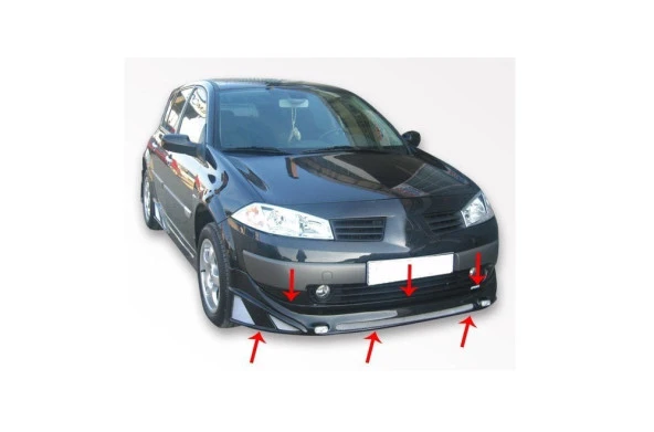 Renault Megane 2 için Ön Tampon Altı Telli Fiber 2003-2008