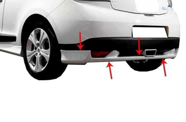 Renault Megane 3 için Arka Tampon Altı (3 Kapı) Fiber 2008 Ve Sonrası ürün görseli 1