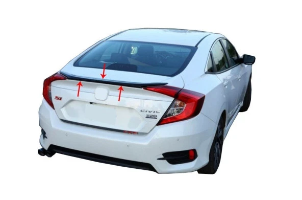 Honda Civic 10 için Spoiler Bagaj Gt Md:2 Fiber 2016 Ve Sonrası