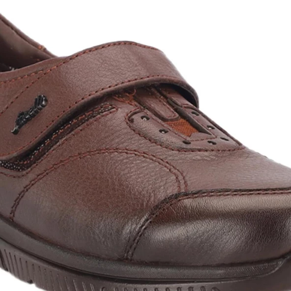 FORELLİ GOLDEN ORTOPEDİK DERİ KEMİK ÇIKINTISI KADIN AYAKKABI - Resim 5