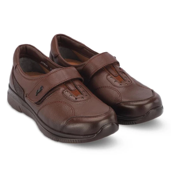 FORELLİ GOLDEN ORTOPEDİK DERİ KEMİK ÇIKINTISI KADIN AYAKKABI - Resim 3