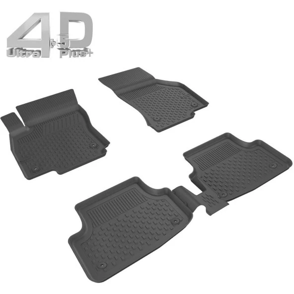 Sahler Focus 3 için -3,5 Sedan / Hatchback 2010-2018 Siyah Renk 4.5D Araca Özel Paspas Seti 5 Parça