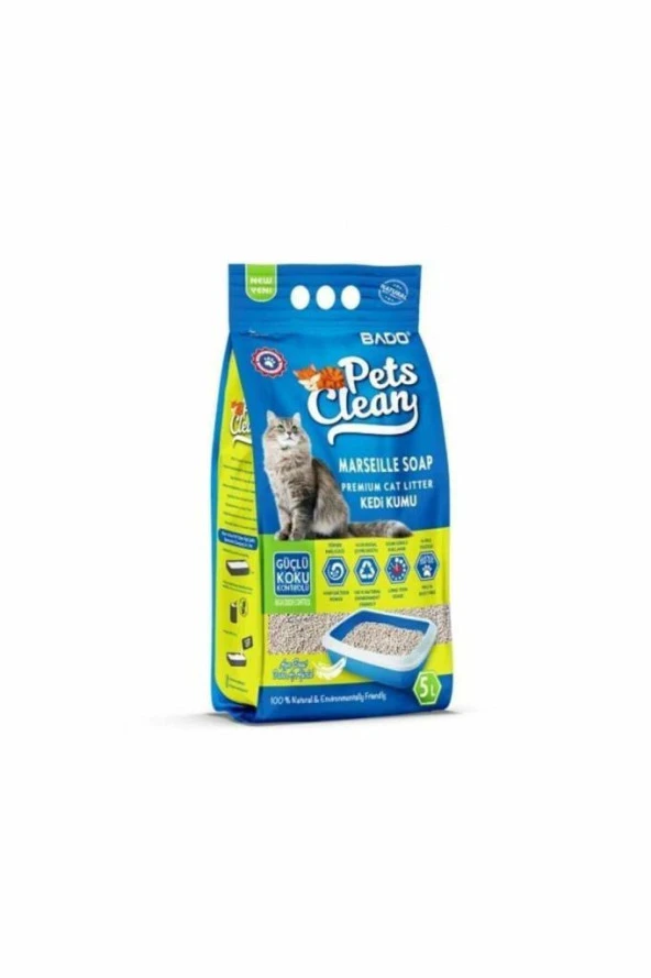 Bado Pets Clean Marsilya Sabun Kokulu Kedi Kumu 5 L