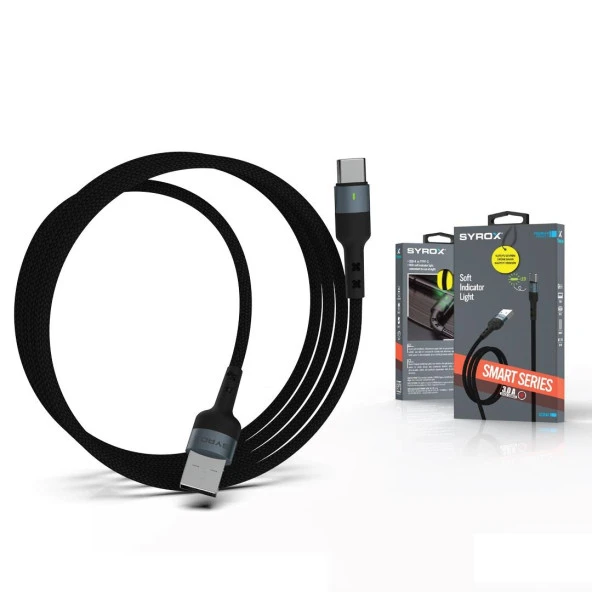 Syrox C135AT 3.0A Hasir Type-C Hızlı Şarj & Data Kablosu - 3