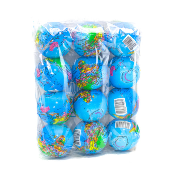 Stres Topu Dünya Haritalı 6 Cm 12 Adet - 3