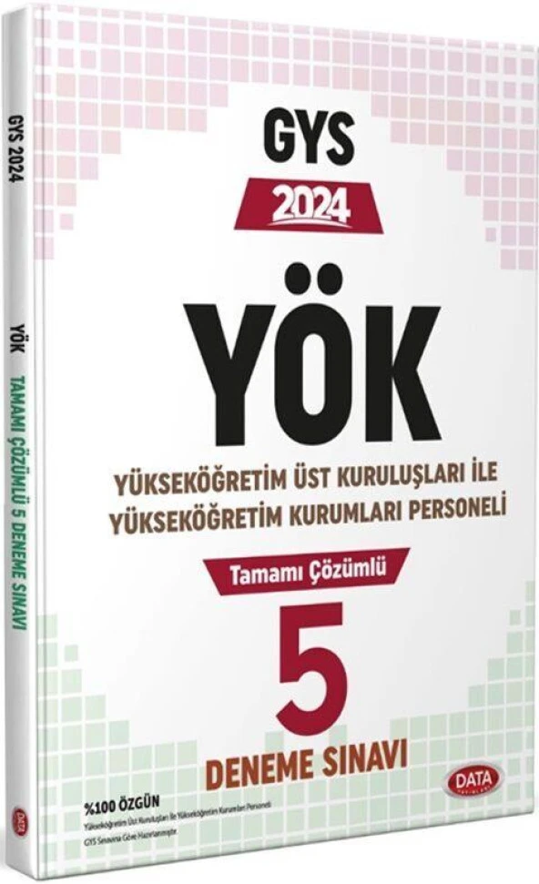 YÖK Üst Kuruluşları ile YÖK Personeli GYS Tamamı Çözümlü 5 Deneme Sınavı Data Yayınları