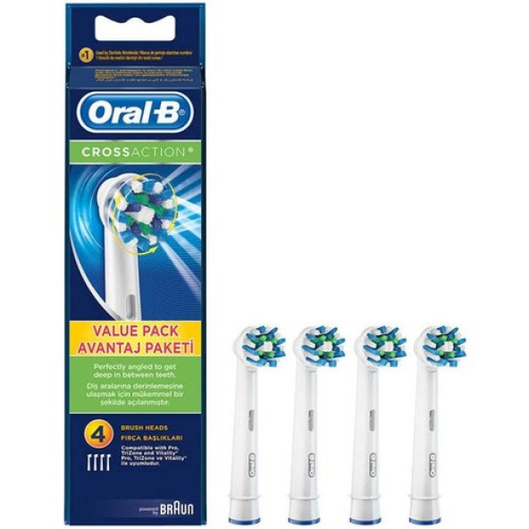 Oral-B Cross Action 4'Lü Şarjlı Diş Fırçası Yedek Başlığı - 1