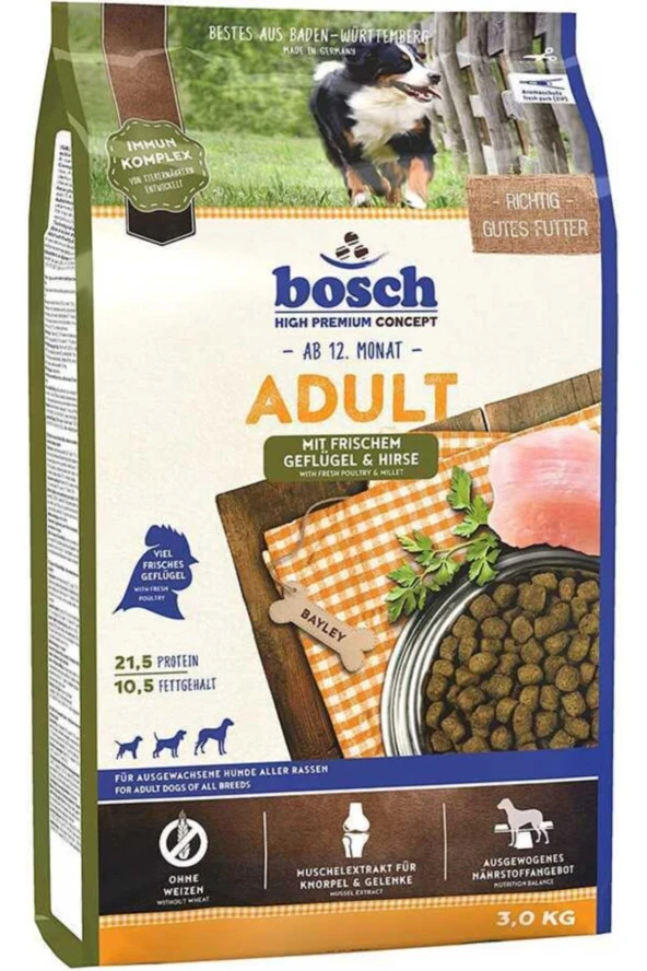 Bosch Köpek Maması Glutensiz Tavuklu Kümes Hayvanlı 3 Kg