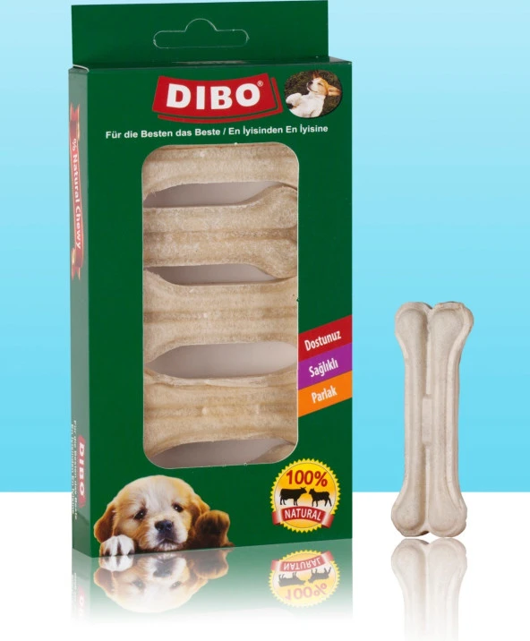 Dibo Köpek Ödül Kemiği Beyaz Press Kemik 20-25 Gr 7cm 5li