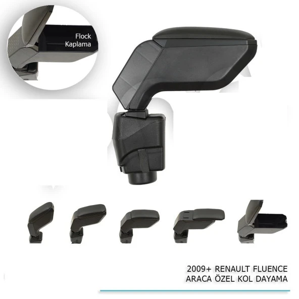 Renault Fluence Araca için Özel Kol Dayama Siyah 2009+ ürün görseli