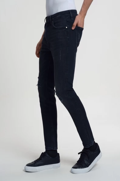 Loft 2034663 Siyah Erkek Justin Skinny Fit Yırtık Detaylı Kot Pantolon - Resim 2
