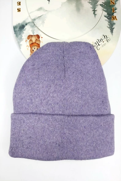 Hanece Kids Peluş Lila Ayıcıklı Kız Çocuk Bere - 2