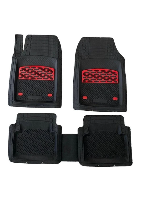 Safir Seat İbiza için Havuzlu Universal Paspas Krom Kırmızı