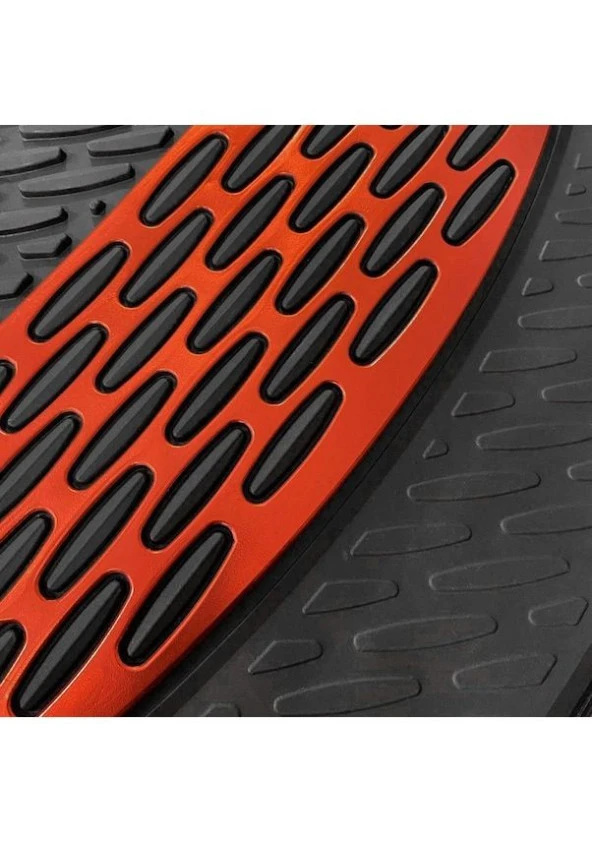 Safir Ford Focus için 4 Havuzlu Universal Paspas Krom Kırmızı - Resim 2