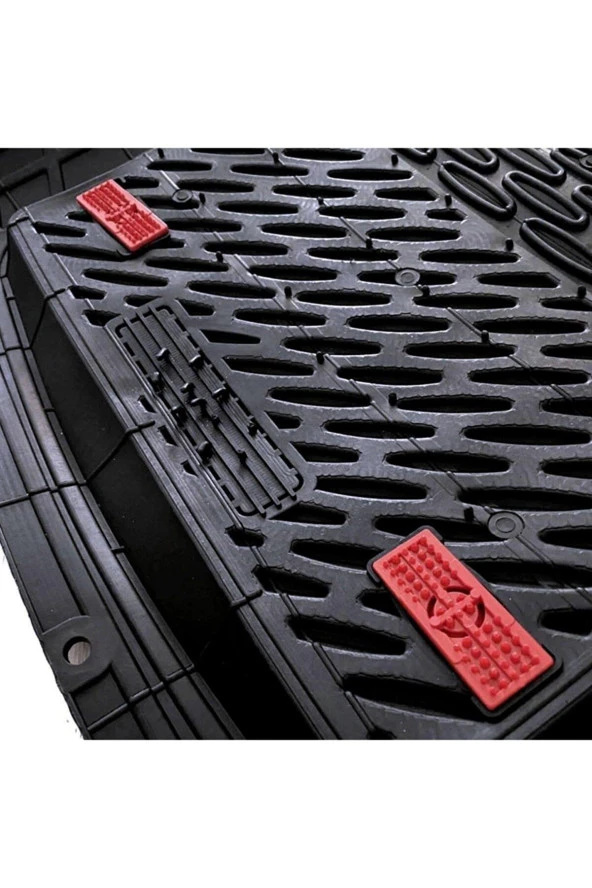 Safir Volvo S70 için Havuzlu Universal Paspas Krom Siyah - Resim 3