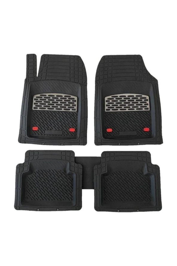 Safir Mercedes W210 için Havuzlu Universal Paspas Krom Karbon