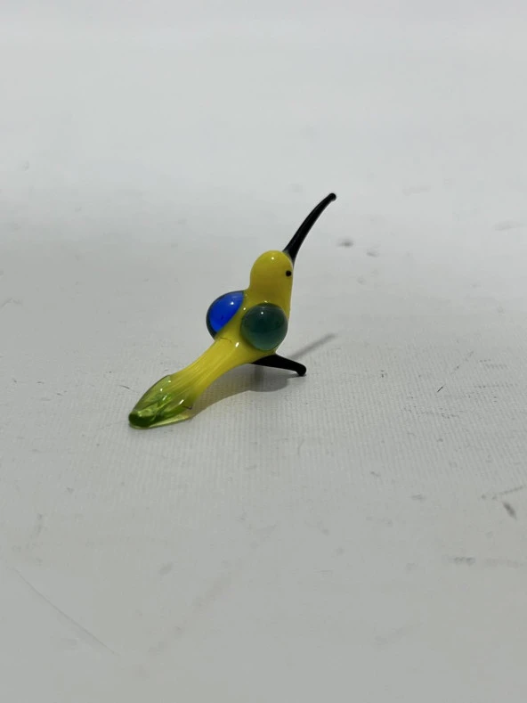 El Yapımı Mini Murano Cam Kuş Biblo A161-08 - Resim 3