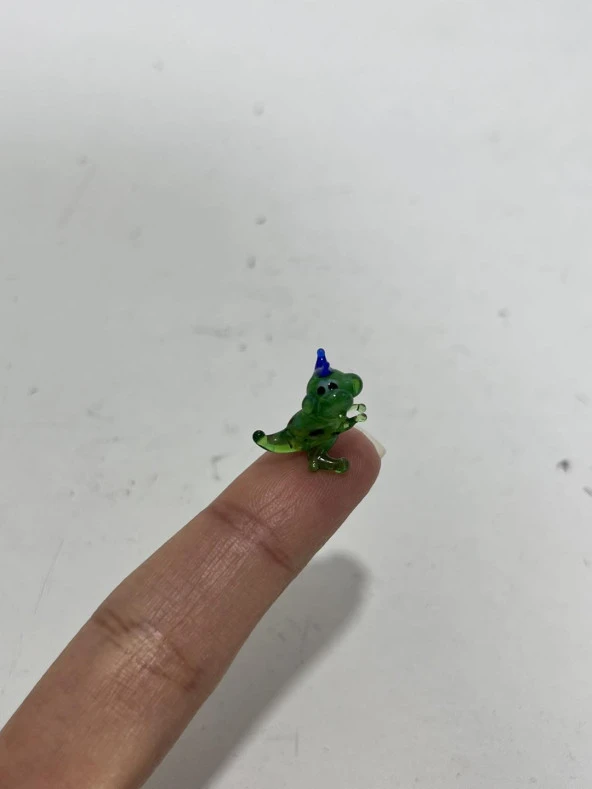 El Yapımı Mini Murano Cam Dinozor Biblo A161-09 - Resim 4
