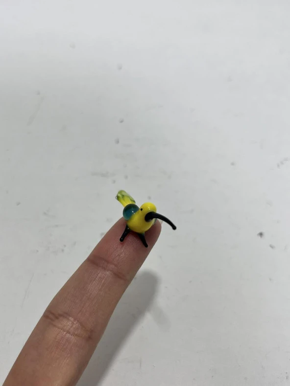 El Yapımı Mini Murano Cam Kuş Biblo A161-08 - Resim 4