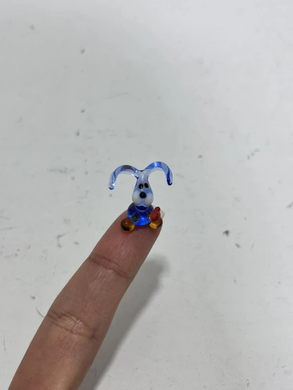 El Yapımı Mini Murano Cam Tavşan Biblo A162-02 - Resim 4