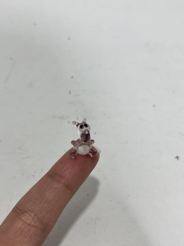 El Yapımı Mini Murano Cam Gergedan Biblo A162-12 - Resim 4