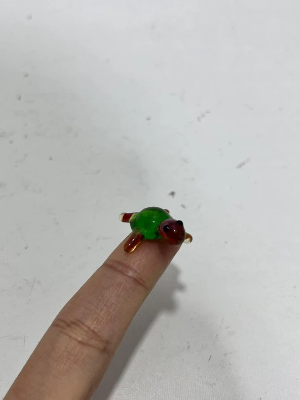 El Yapımı Mini Murano Cam Kaplumbağa Biblo A166-05 - Resim 4