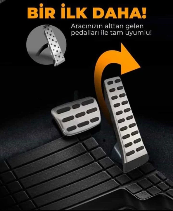 Nissan Juke Havuzlu için Universal Paspas Krom Gri Renk - Resim 3