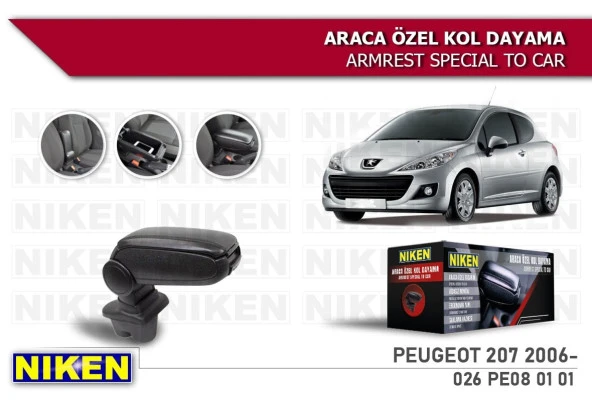 Peugeot 207 Araca için Özel Kol Dayama 2006 + Siyah Niken - Resim 2