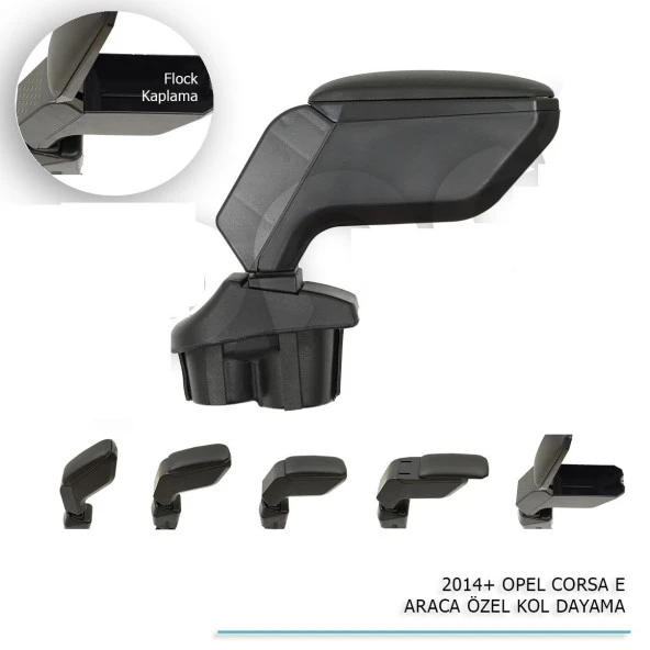 Opel Corsa E için Araca Özel Kol Dayama Siyah 2014+ ürün görseli