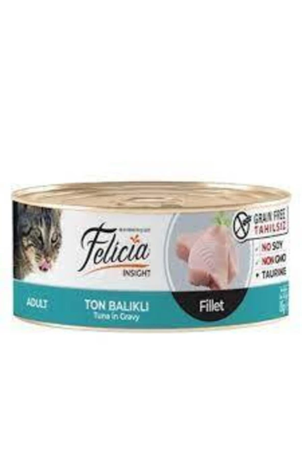 Felicia Kedi Konservesi Ton Balıklı Fileto Tahılsız Kedi Maması 85 Gr x 6 adet
