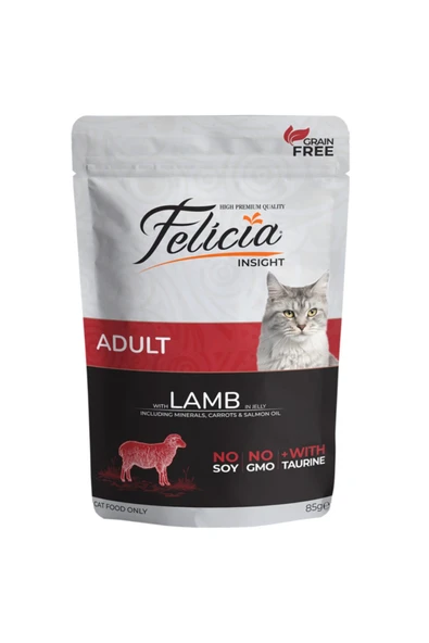 Felicia Kedi Yaş Maması Pouch Kuzu Etli 85 Gr x 12 adet