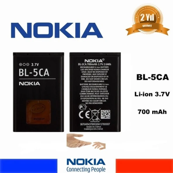 Nokia BL-5CA 2600 (BL5ca 700 mAh Batarya Pil Orijinal Uzun Ömürlü Yüksek Kapasite)