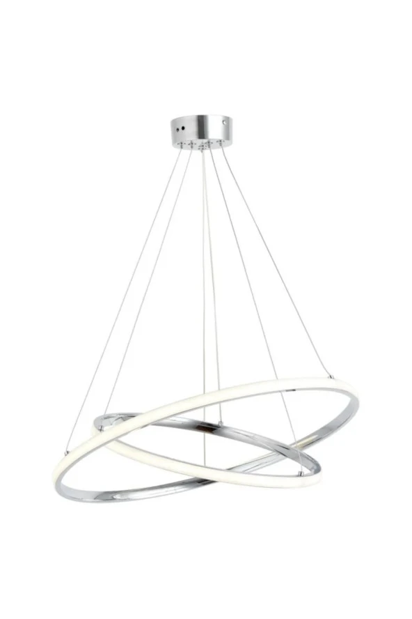 Venüs Iı Modern Yuvarlak Daire Krom Sarkıt 2li Beyaz Işık Gün Işığı 3lü Mod Led Avize