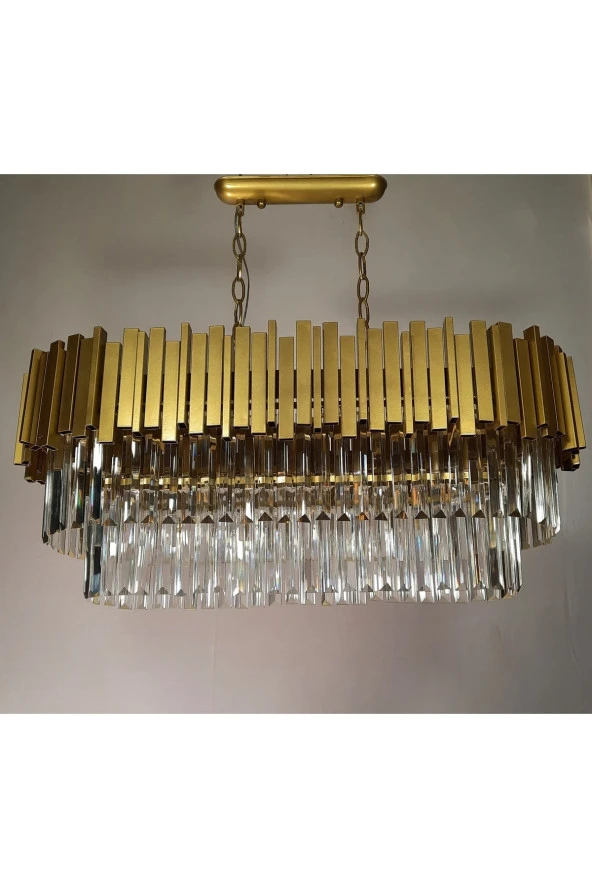 Luxury Preimum Profilo Oval 80 Lik Lüks Kristal Taşlı Salon ve Avizesi - 2