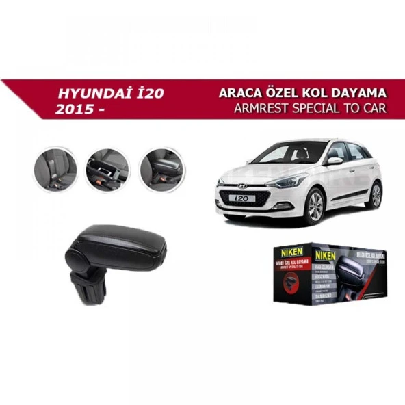 Hyundai İ20 -2015 için Araca Özel Kol Dayama Siyah Niken ürün görseli