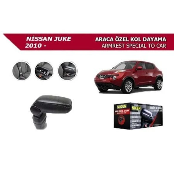 Nissan Juke -2010 için Araca Özel Kol Dayama Siyah Niken