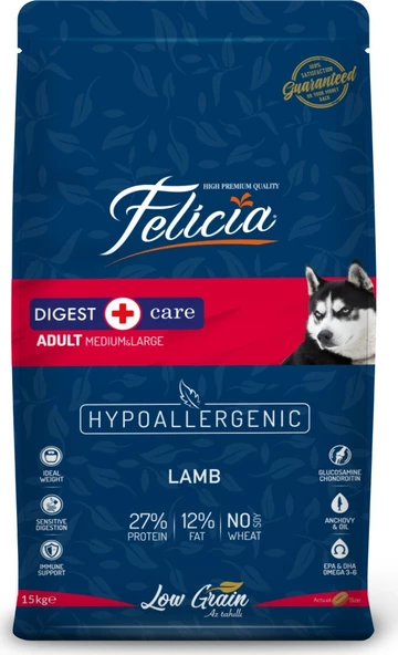Felicia Köpek Maması Kuzu Etli HypoAllergenic 15 Kg