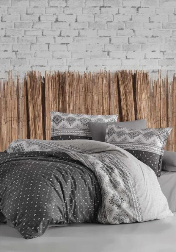 Clasy Ranforce Nevresim Takımı Çift Kişilik Astera V1 Antrasit ürün görseli