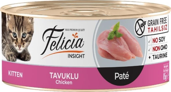 Felicia Yavru Kedi Konservesi Tavuklu Kıyılmış Tahılsız 85 Gr - 1