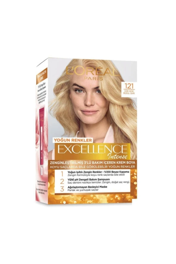 Excellence Intense 121 Çok Açık Buzul Sarı Saç Boyası