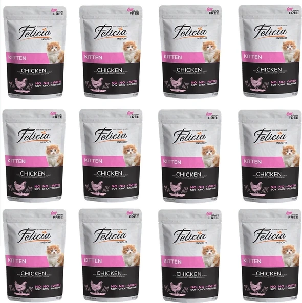 Felicia Yavru Kedi Yaş Maması Pouch Tavuklu 85 Gr x 12 adet