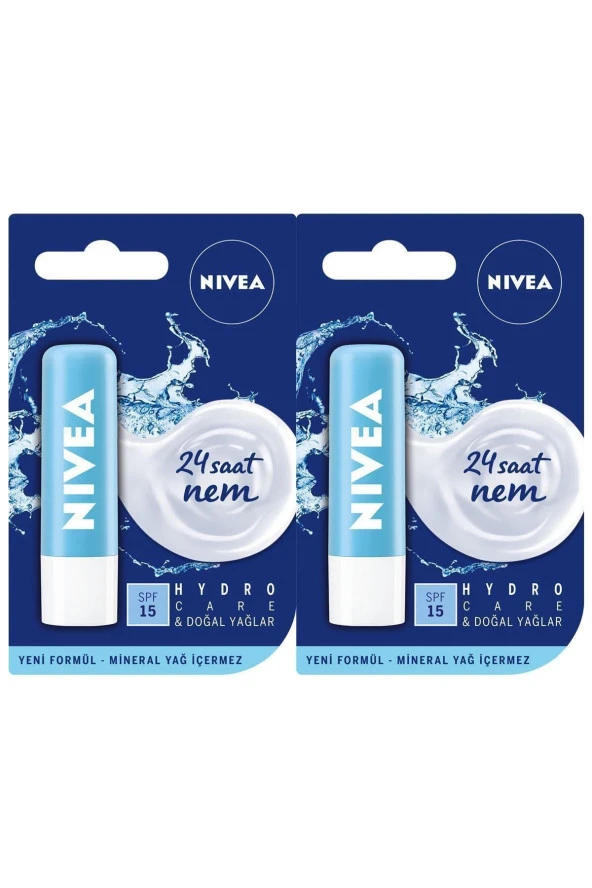 Nıvea Hydro Care Dudak Bakım Kremi 4,8g X2