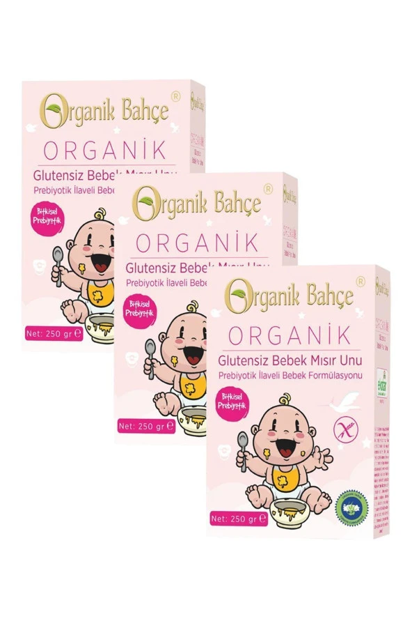 Organik Bahçe Organik Glutensiz Bebek Mısır Unu 250 Gr 3'lü