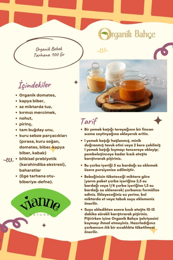 Organik Bebek Tarhana 100 gr - Probiyotik Içerikli - 2