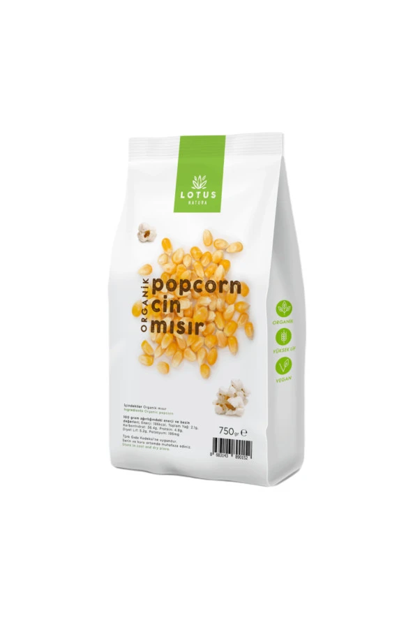 Organik Popcorn Cin Mısır 750 gr