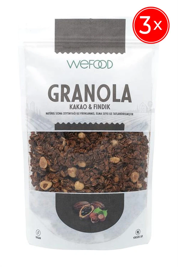 Kakao & Fındık Granola 250 gr 3lü
