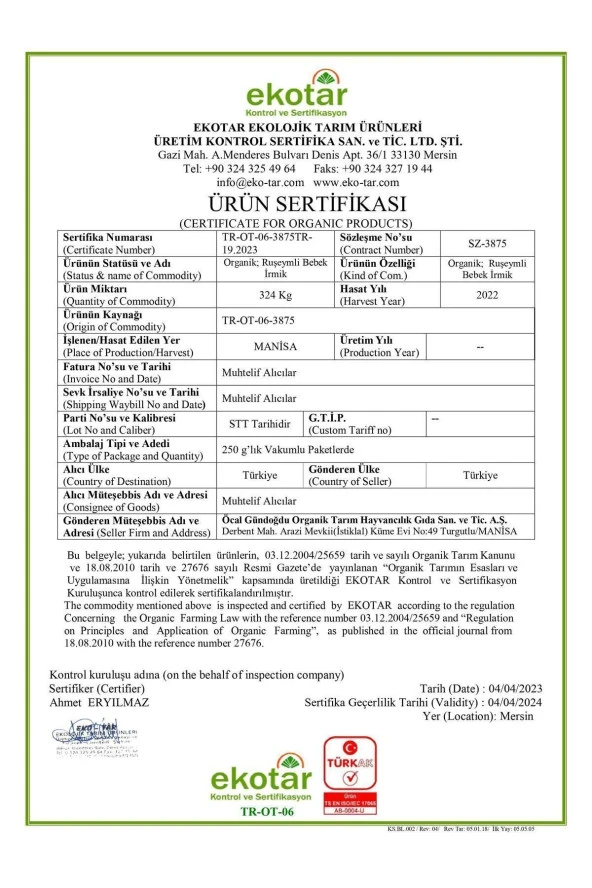 Organik Bebek Irmik 250 Gr - 2