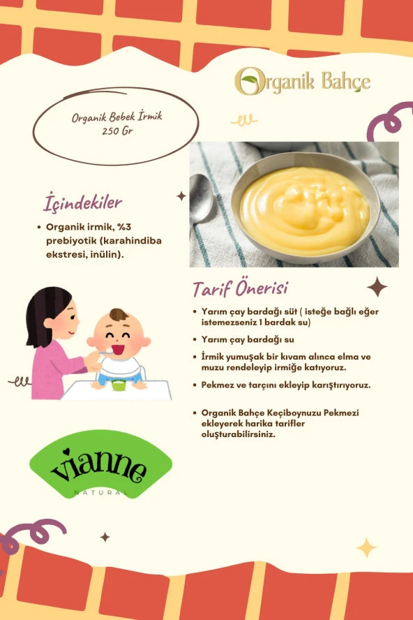 Organik Bahçe Organik Bebek Irmik 250 Gr - 2