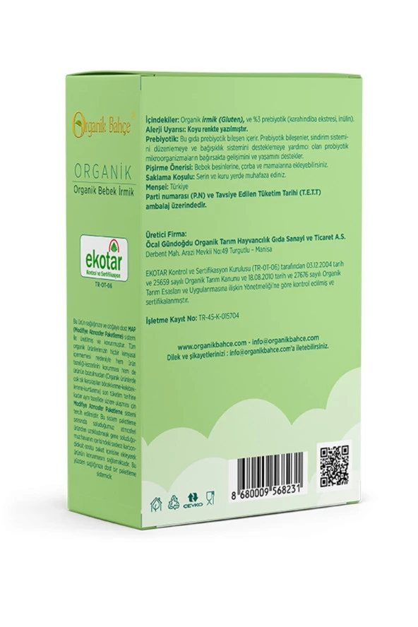Organik Bahçe Organik Bebek Irmik 250 Gr - 4